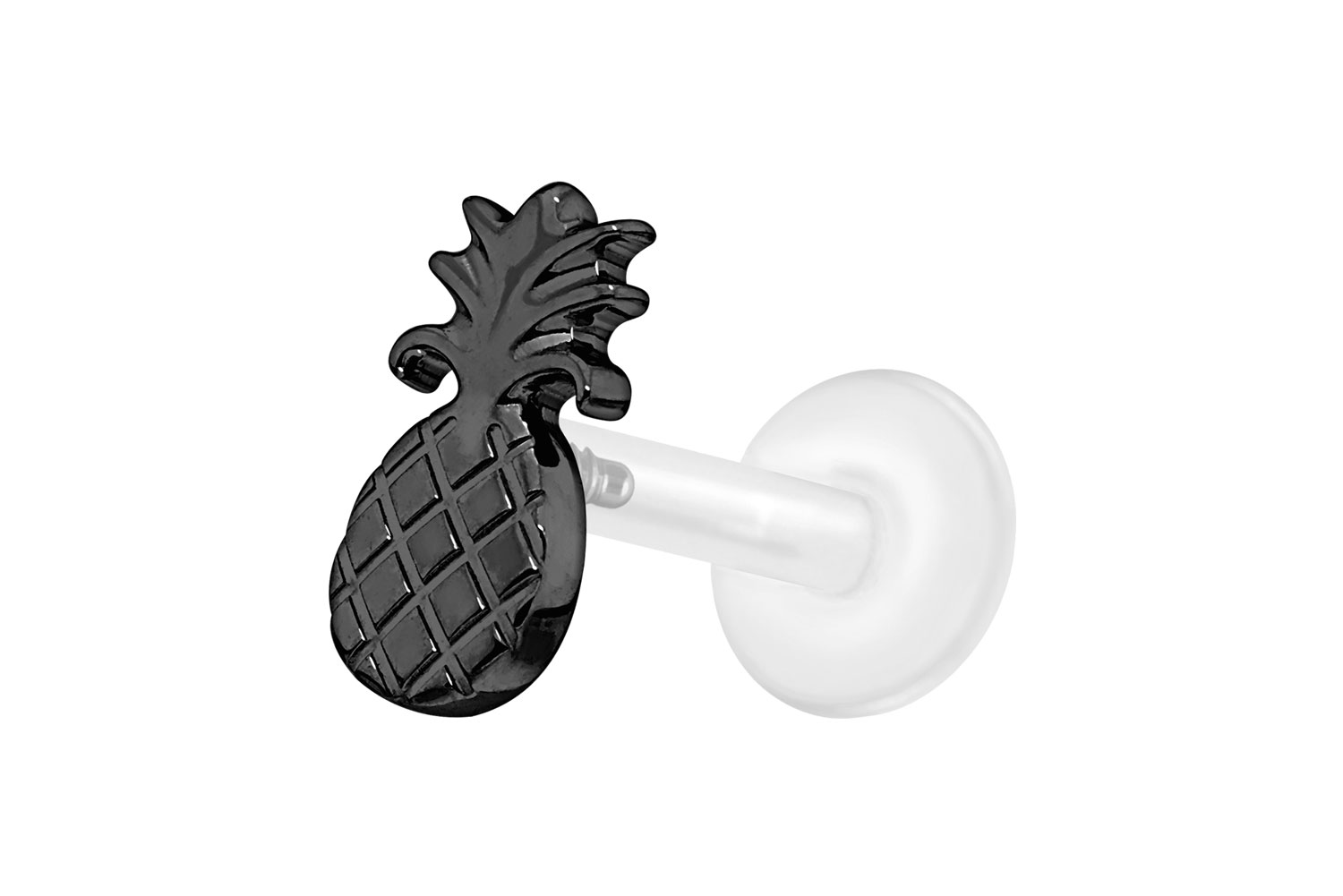 PTFE Labret Piercing mit Innengewinde + Titan-Aufsatz ANANAS